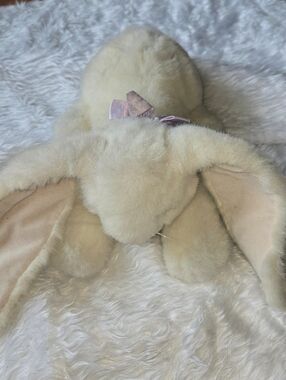 Vintage 1994 Personal Creations Inc 15" Laying White Bunny Rabbit Floppy Ears